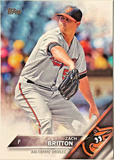 2016 TOPPS #63 ZACK BRITTON BALTIMORE ORIOLES