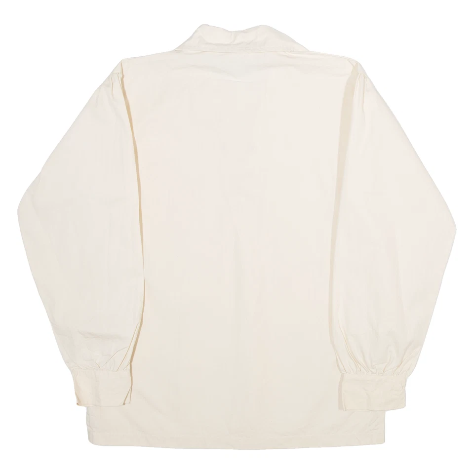 INNES & CROMB LTD Mens Plain Shirt Cream Long Sleeve S - Image 3 of 4