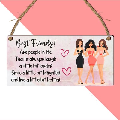 Best Friends Plaque 'Laugh a Little Bit Louder' Gift,Fun Friendship