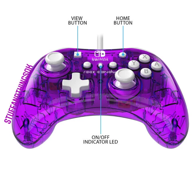 Nintendo Switch PURPLE Cosmo Berry Rock Candy Wired Controller NEW - Image 3 of 4