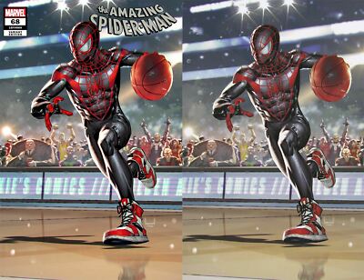 Amazing Spider-Man 68 Kael Ngu Miles Morales Basketball Trade Virgin Variant Set