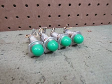 (4) HEATHKIT GREEN PANEL LIGHT AERONAUTICAL ELECTRIC CO 75-301 TUBE AMP BUILD