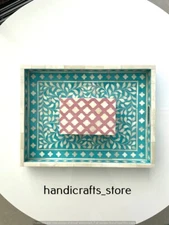Handicrafted Tray Bone Decorative Tray Home Décor Tray Cocktail Serving Tray