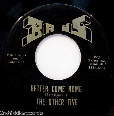 THE OTHER FIVE-Better Come Home & You Really Got Me-Rare Indiana Garage 45-KINKS
