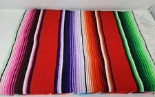 CHEAP red purple mexican blanket saltillo sarape falsa blanket