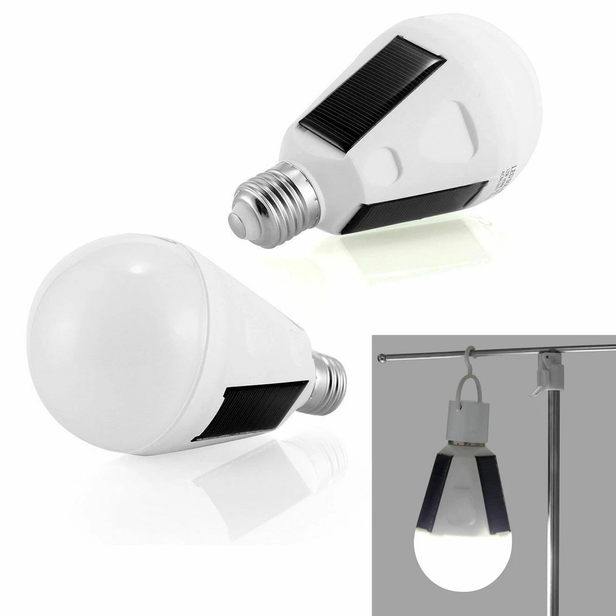 IP65 Rechargeable LED Solar Light Bulb 7W E27 Tent Camping Fishing Lamp GL0363