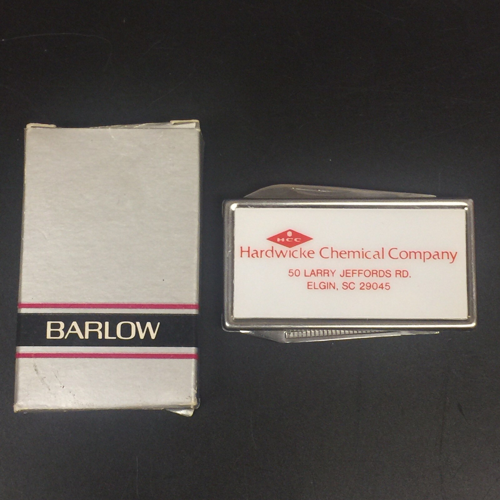 Barlow Money Clip Knife Hardwicke Chemical Company Elgin SC Vintage Advertising-image