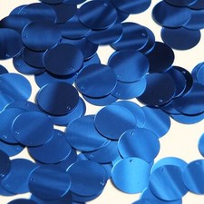 Round Flat Sequin 40mm Royal Blue Metallic. Couture paillettes. Made in USA