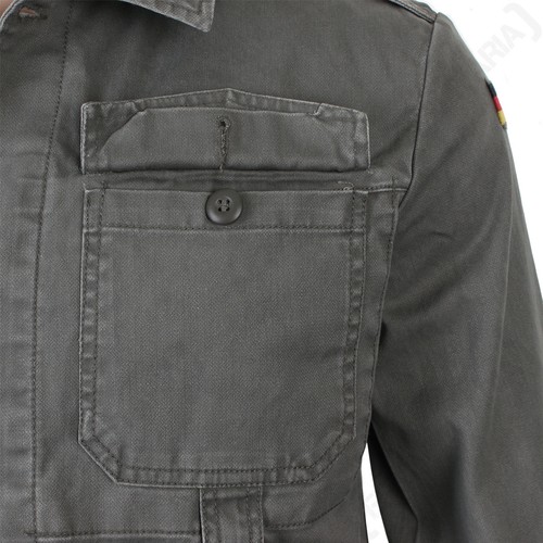 German Old Style Moleskin Field Jacket - Olive 100% Cotton Army Military New - Picture 5 of 7