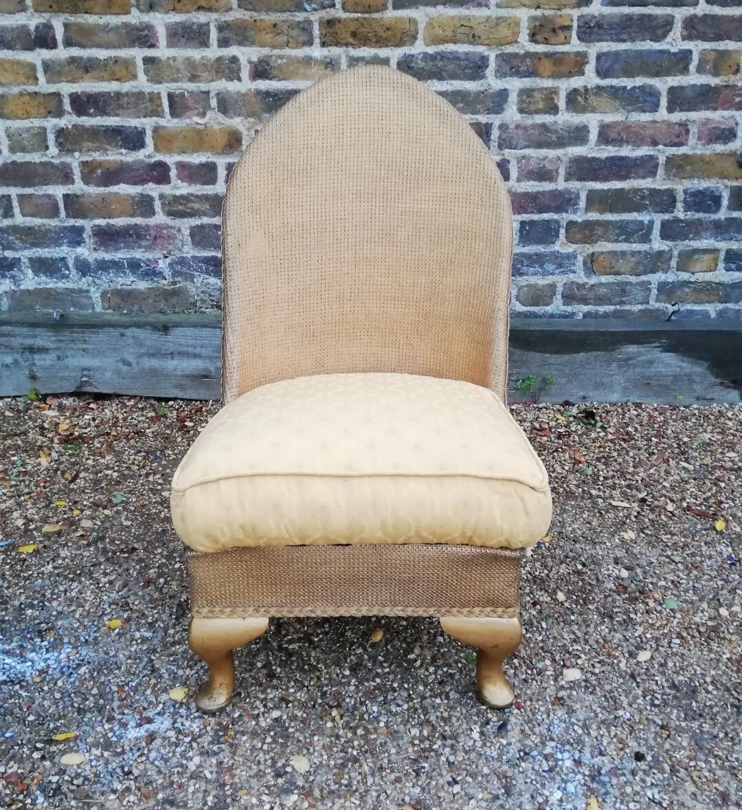 Gold Lloyd Loom Style Retro Vintage Wicker Chair