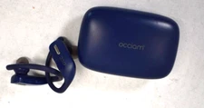 Occiam T17 True Wireless Earbuds Blue Headphones Sports Hook w Charging Case