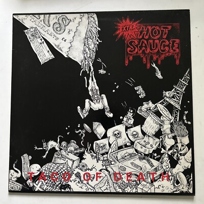 Extra Hot Sauce Taco Of Death LP Peaceville VILE-8 1989 Punk Grindcore EX/VG+
