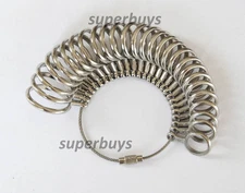 27 Pcs 0-13 in ½  Sizes, Metal Finger Ring Sizer Sizing Measure Jeweler Tool Set