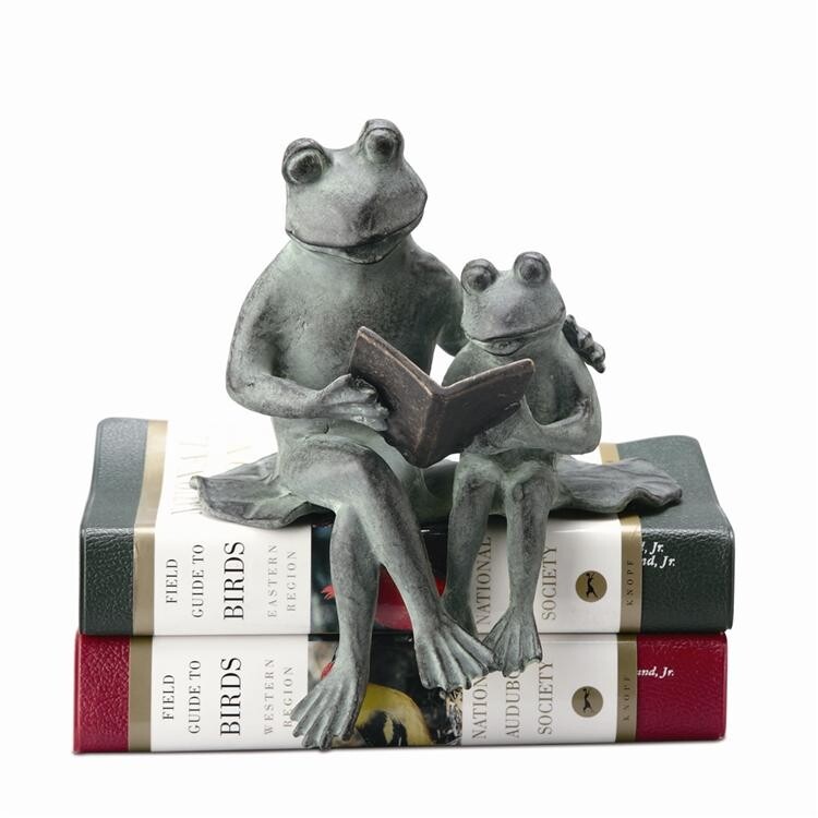 SPI Home 33408 Parent And Kid Reading Frog Shelf Sitter Frogs Figurine