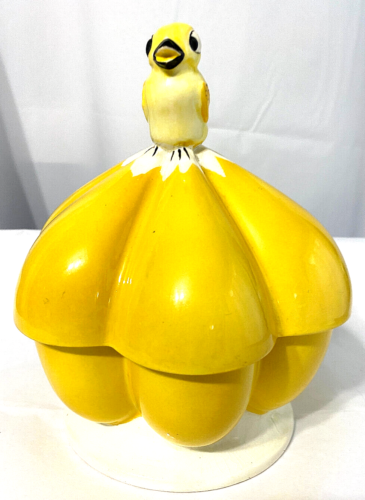 Max Roesler DRGM Porcelain 6 Egg Holder 5987 Yellow Chick White Black - Afbeelding 1 van 12