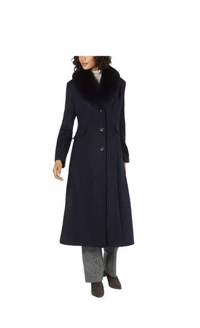 Boston Navy Fox Fur Collar 