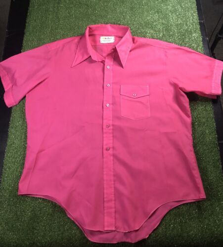Vintage 80s Marlboro Button Up Short Sleeve Pink … - image 1
