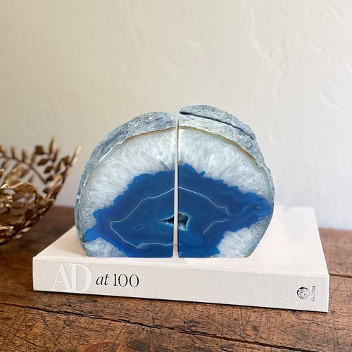 Agate Bookends for Heavy Books Pre-Matched Table Polished Crystal Stone Bookend - Picture 69 of 71