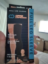 Copper Compression Pro+ Full Leg Sleeve Black