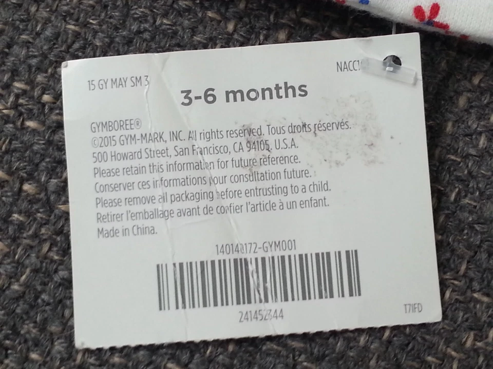 NUEVO NUEVO CON ETIQUETAS Gymboree 3-6 Meses Gorra Sol Sombrero Rojo Azul Pequeñas Flores Margarita Foto 3 de 4