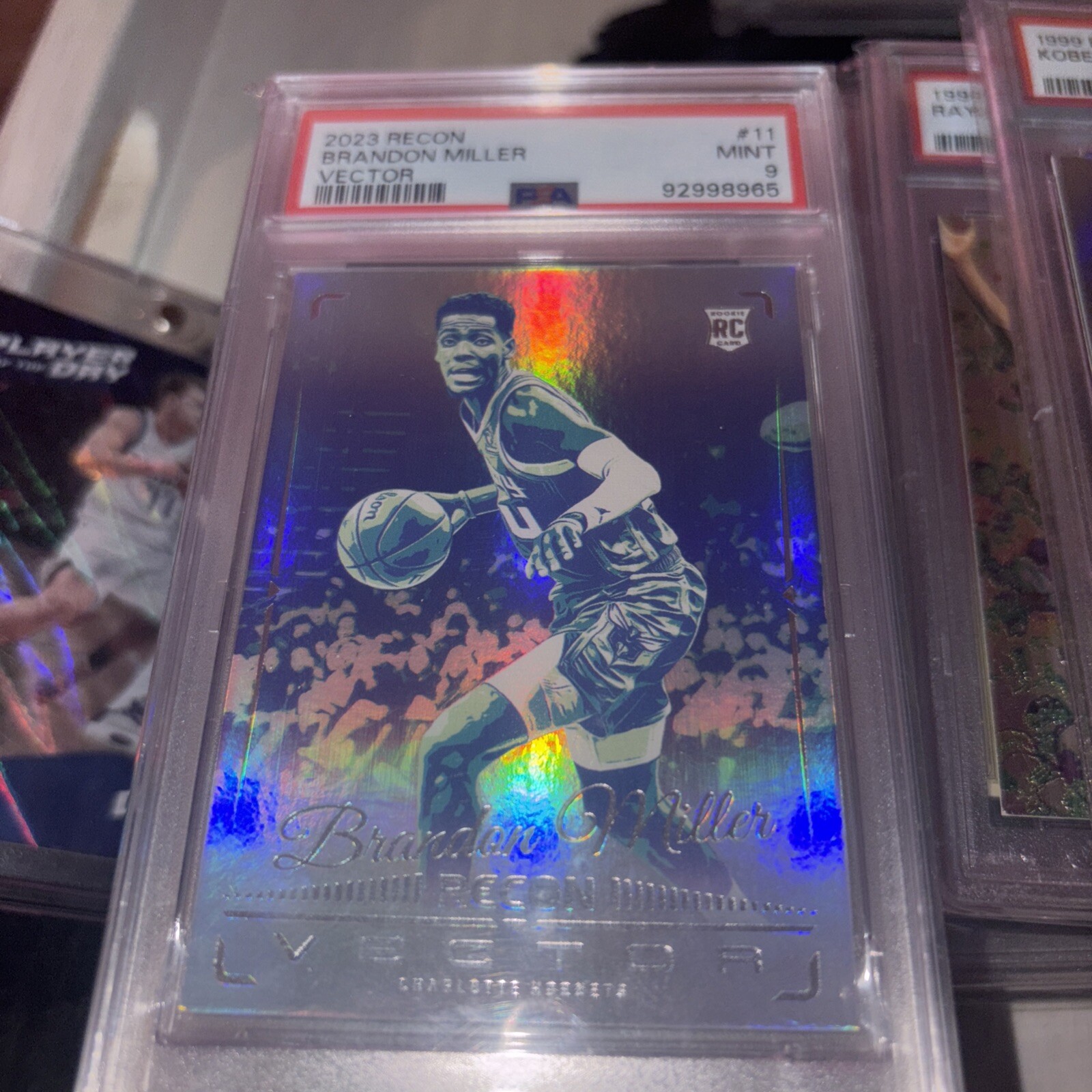2023-24 Panini Recon Brandon Miller Vector Rookie RC PSA 9 Mint Hornets