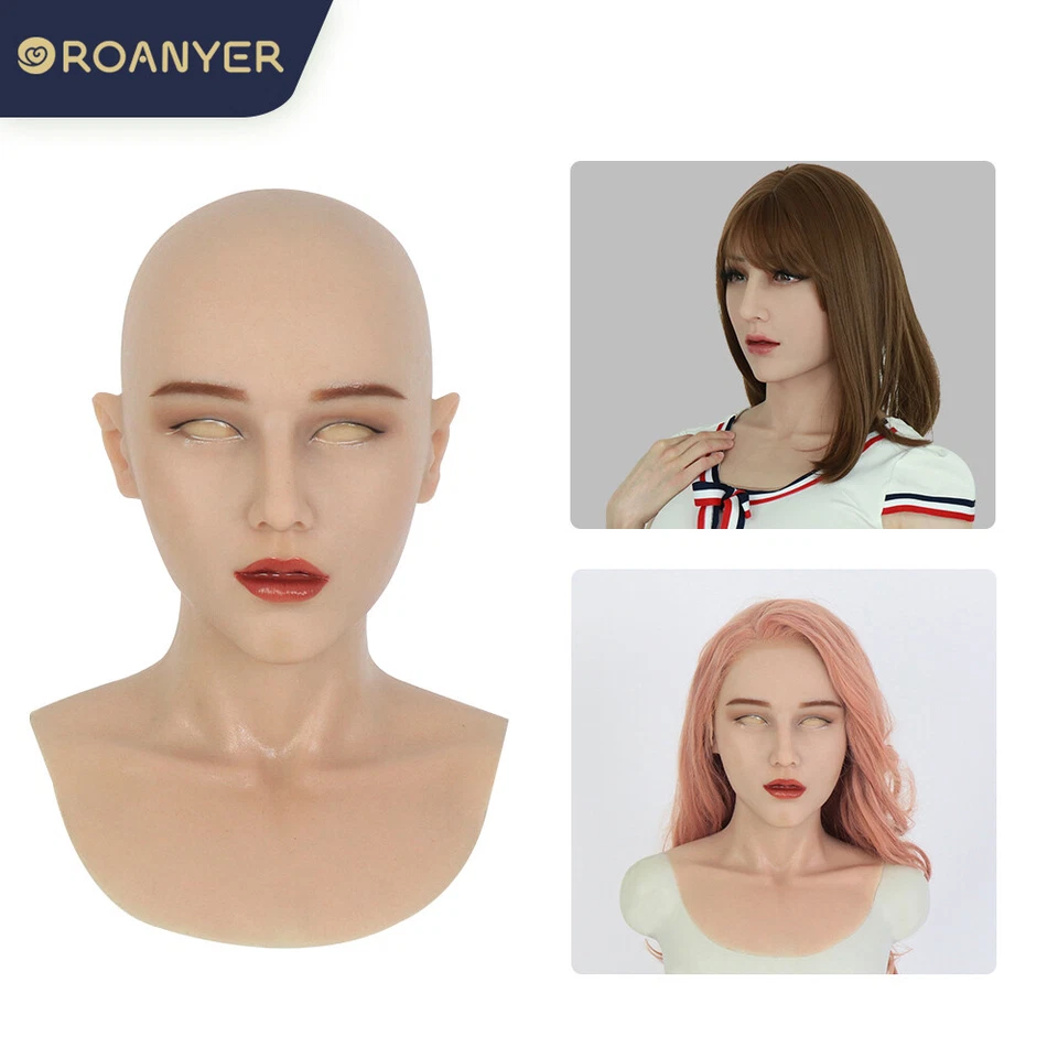 Roanyer Silikon Realistische Maske Mai Mit Hals für Crossdresser Halloween Cos - Bild 3 von 4