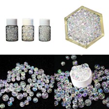 US 60 240 Pcs 6 10mm Plastic Acrylic Round Loose Clear/AB Bubble Beads with Hole