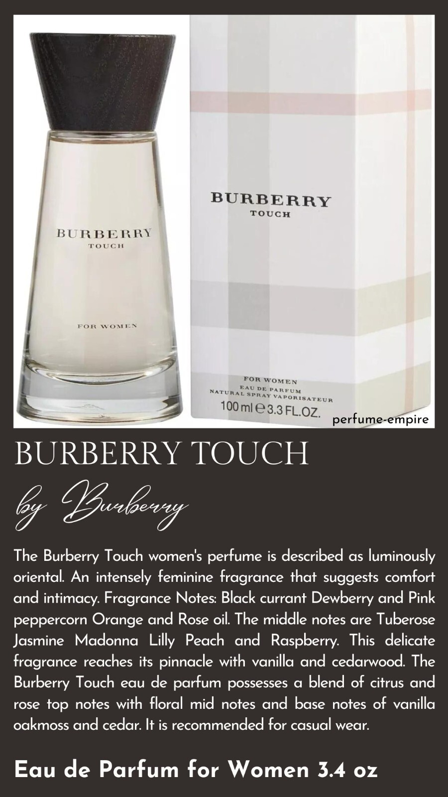 Burberry Touch by Burberry perfume for women EDP oz New