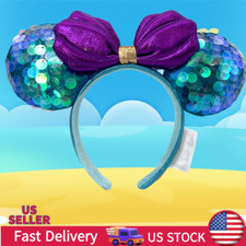 Disney Parks Mickey Mouse Minnie Ears 2025 Little Mermaid Ariel Purple Headband