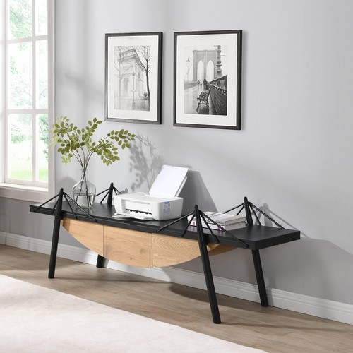 Sailboat-Shaped TV Stand, 70.87 inch Modern Entertainment Center with Drawer, MD - Picture 2 of 11