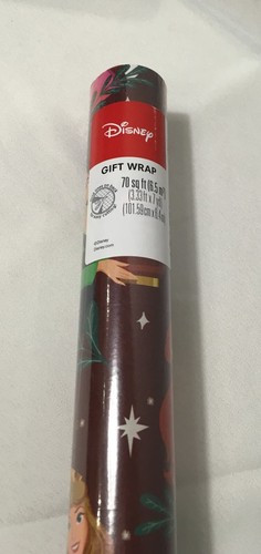 DISNEY PRINCESS CHRISTMAS GIFT WRAP / 70 SQ. FT. / 3.33 FT. X 7 YD. / NEW ROLL - Picture 1 of 4