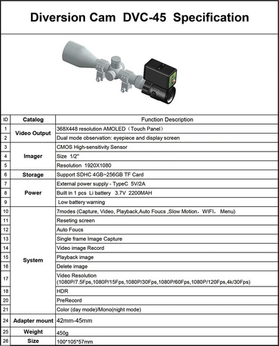 Digital Telescope Monoculars Camera 1080P Video Photo Recorder For Hunting Sight - Picture 18 of 18