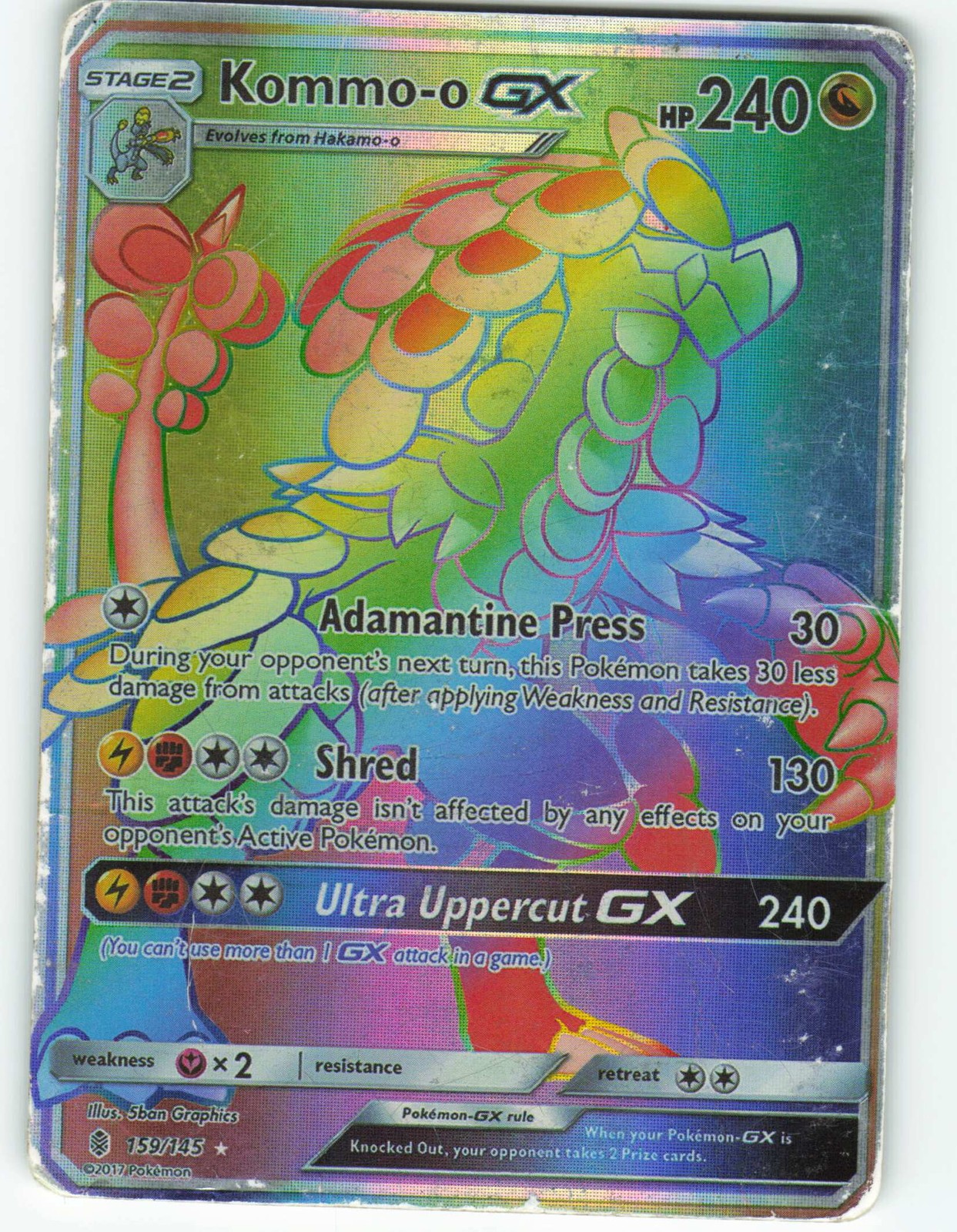 Kommo-o-GX - Holo - 159/145 Guardians Rising - Pokémon TCG - 2017