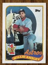1989 Topps Willie Ansley Houston Astros #607 Rookie Card. rookie card picture