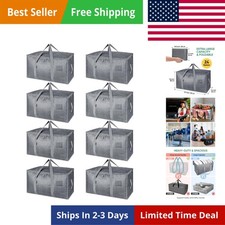 8-Pack Oversized Moving Bags with Reinforced Handles, Heavy-Duty Storage Tote...