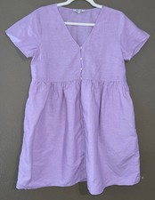 MADEWELL Alexandra Lilac Purple V-Neck Short Sleeve Dress Women’s Medium