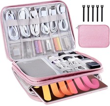 Electronic Organizer Travel Case, Travel Cable Bag, Water Resistant, Double L...