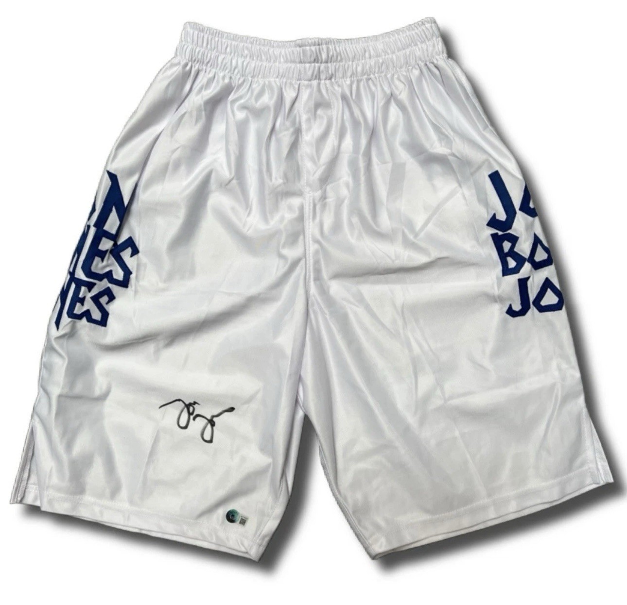 Jon Jones Autographed Signed Jon Bones Jones shorts UFC Hall of fame Beckett BAS 