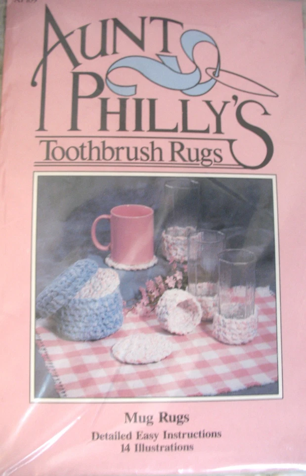 3 Aunt Philly's TOOTHBRUSH RUGS Mug rugs, Oval rug, Placemat rug PATTERNS uncut - Image 3 of 4