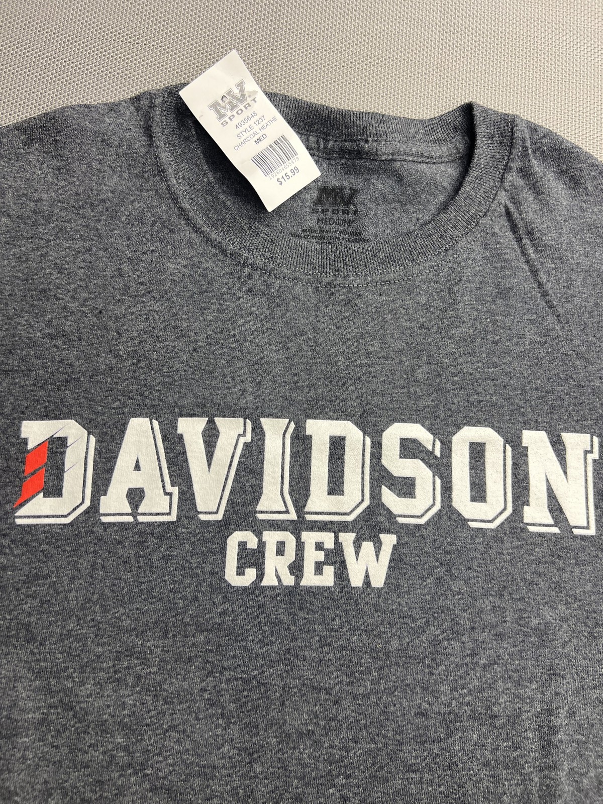 FILA Davidson Wildcats camicia uomo media grigio antracite NCAA crew team canottaggio maglietta