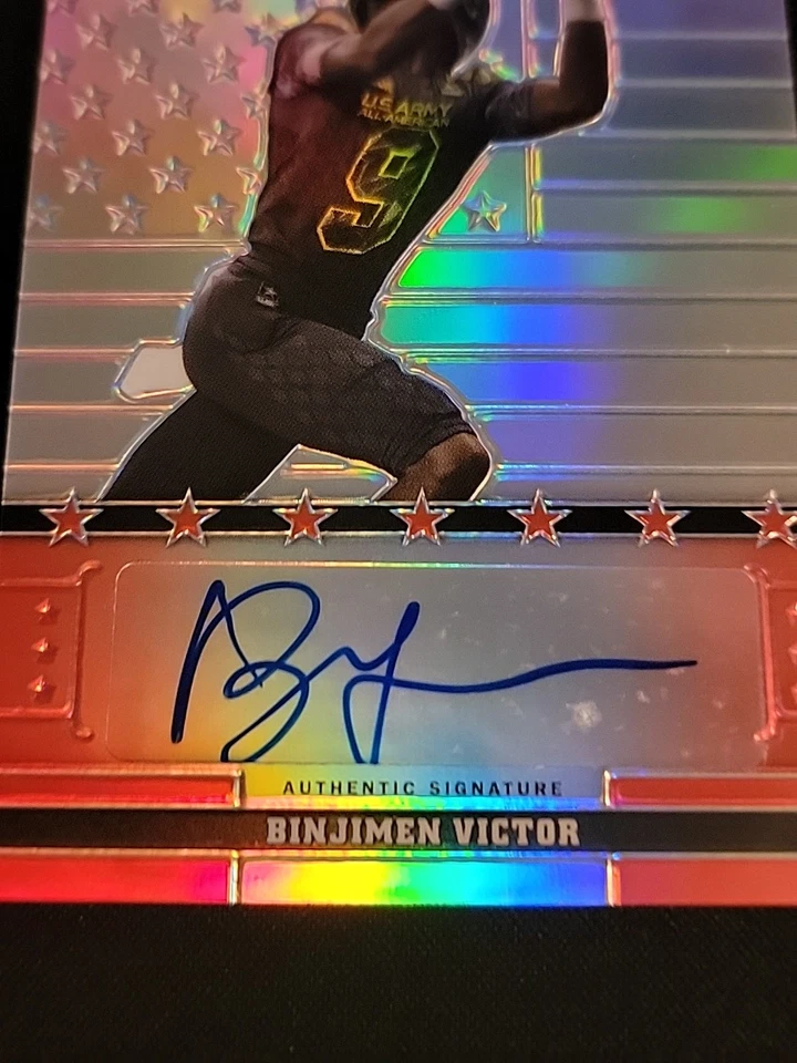 2016 Leaf Army All-American Binjimen Victor Red Prismatic Auto /2 - Image 2 of 4