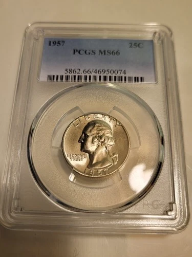 1957 Washington Quarter PCGS MS66! Beautiful Silver Coin!