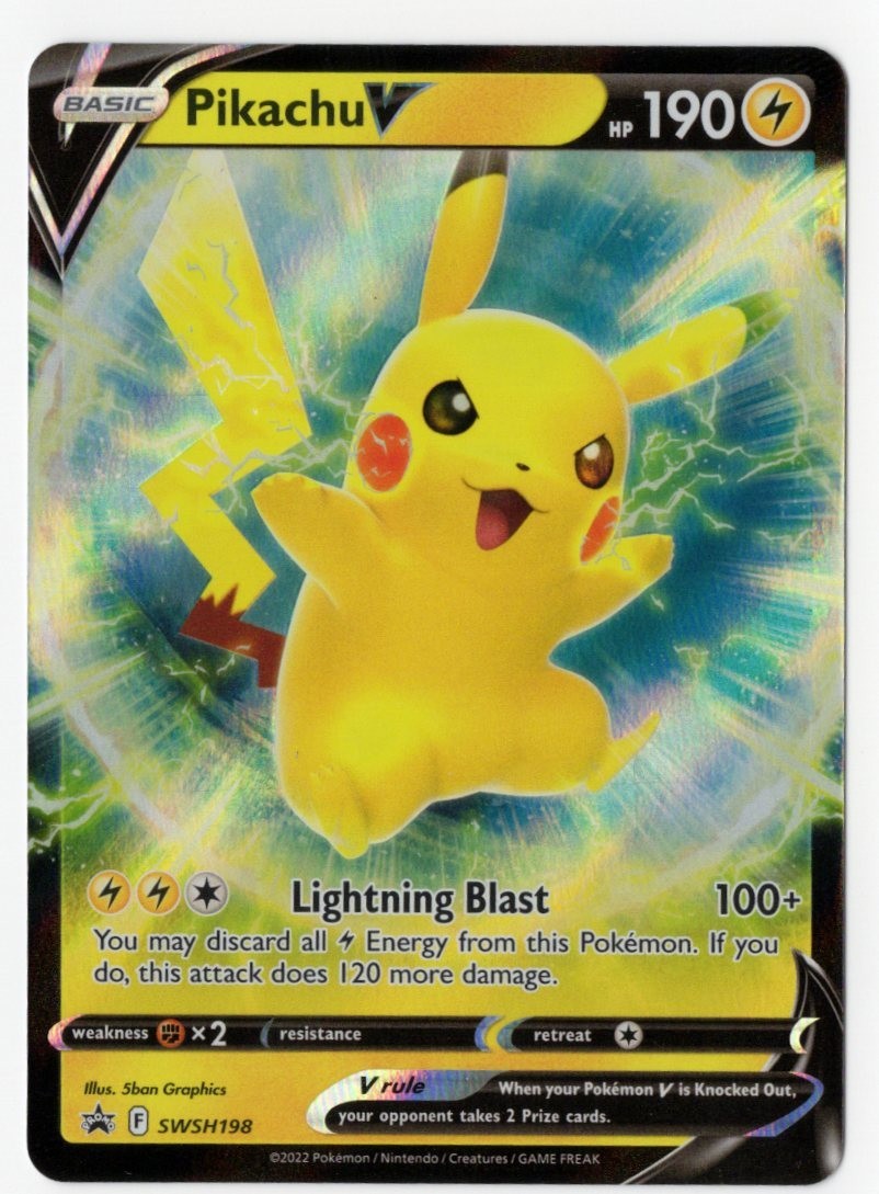 Pikachu V Black Star Promo - SWSH198 - Sword & Shield Pokemon 2022