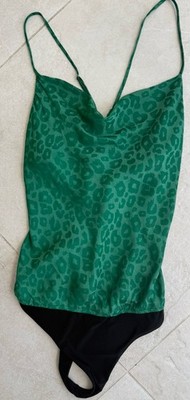 Show Me Your Mumu Green/Black Women's One Piece Bodysuit Animal Print S Regular