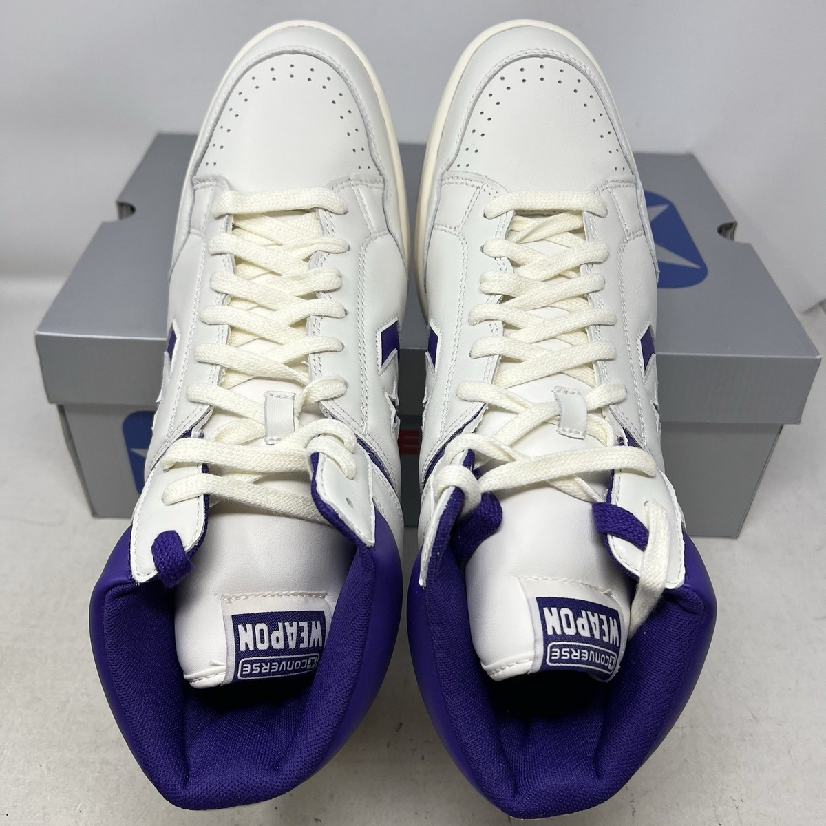 Converse Weapon Mid Leather Court Purple Vintage White Men