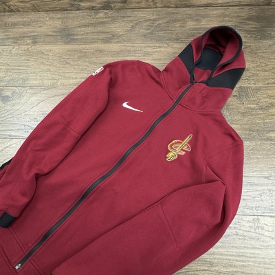 Nike Cleveland Cavaliers Hoodie Mens Medium Red Fleece NBA Tech Dri-Fit Warmup