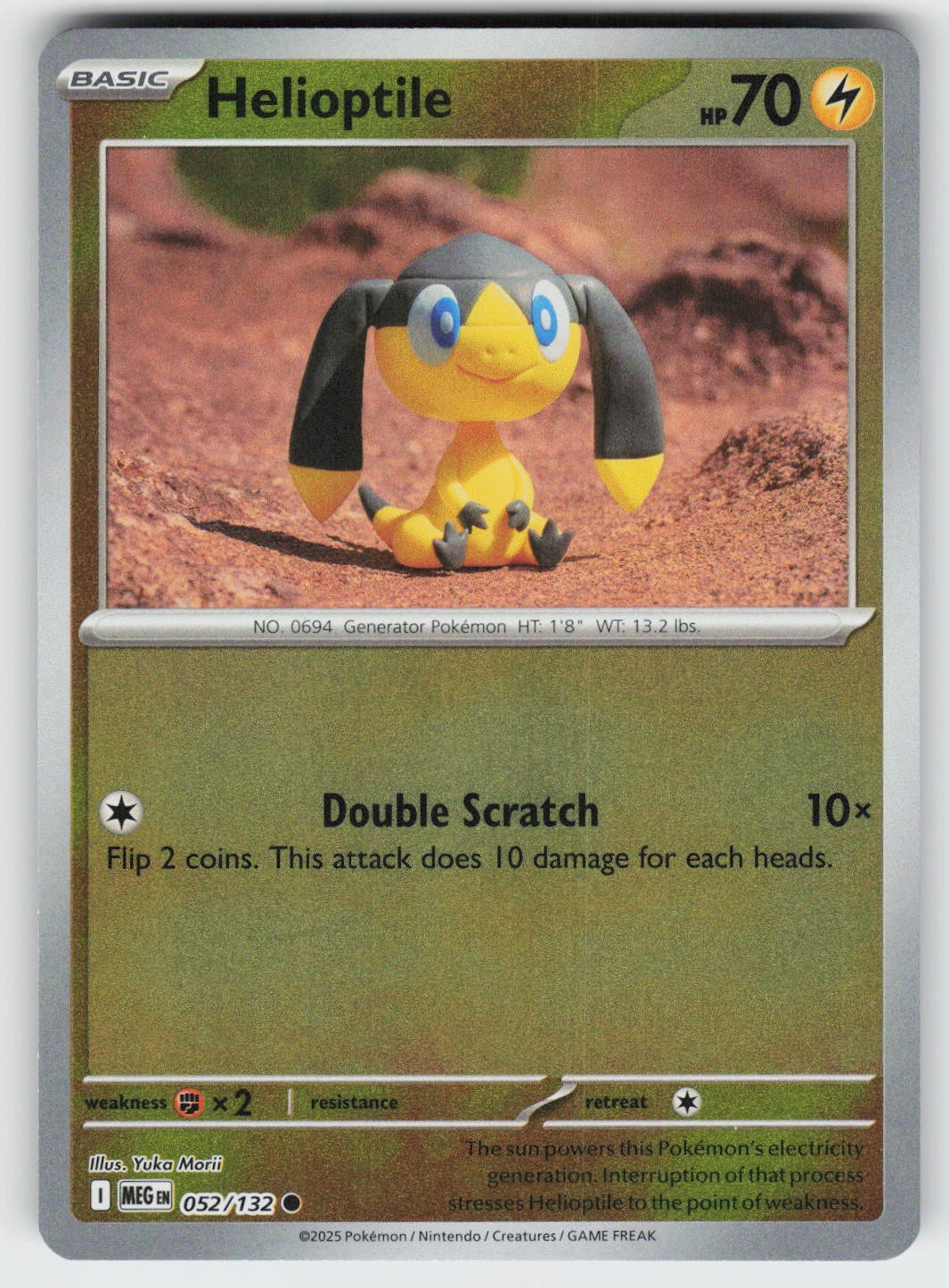 Helioptile Yuka Morii Reverse Holo Common ME01: Mega Evolution 052/132 NM