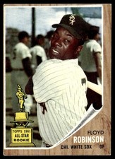 1962 Topps Baseball Card Floyd Robinson RC Chicago White Sox #454 EX Miscut