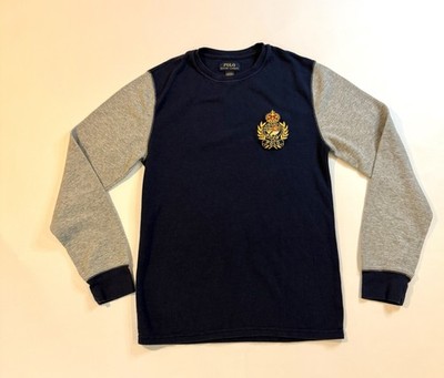 Polo Ralph Lauren Crest Pajama Shirt Mens Sz Medium Sleepwear Navy/Gray
