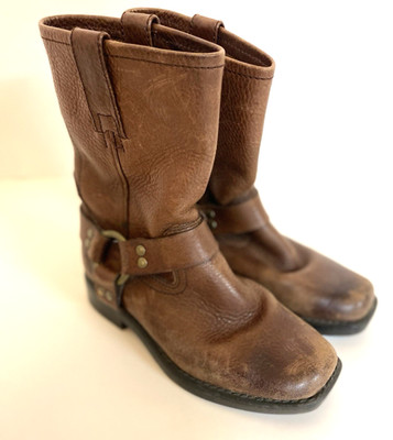 FRYE Youth 12.5 Leather Boots Engineer Harness Pull-On  97206